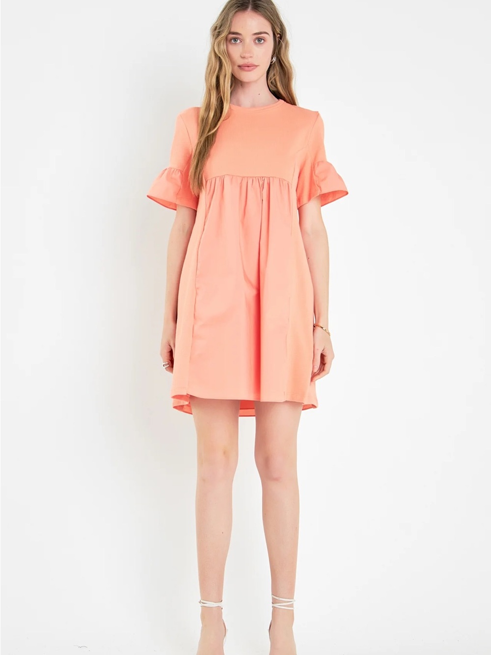 English Factory Mixed Media Ruffle Dress